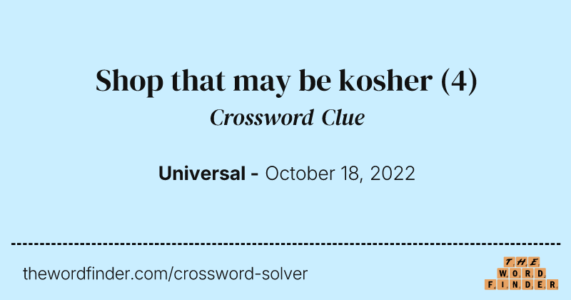 Shop that may be kosher crossword clue image