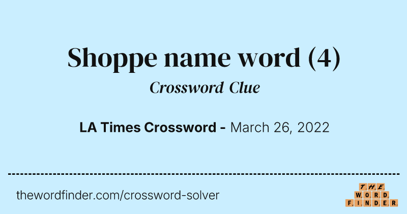 Shoppe name word crossword clue image