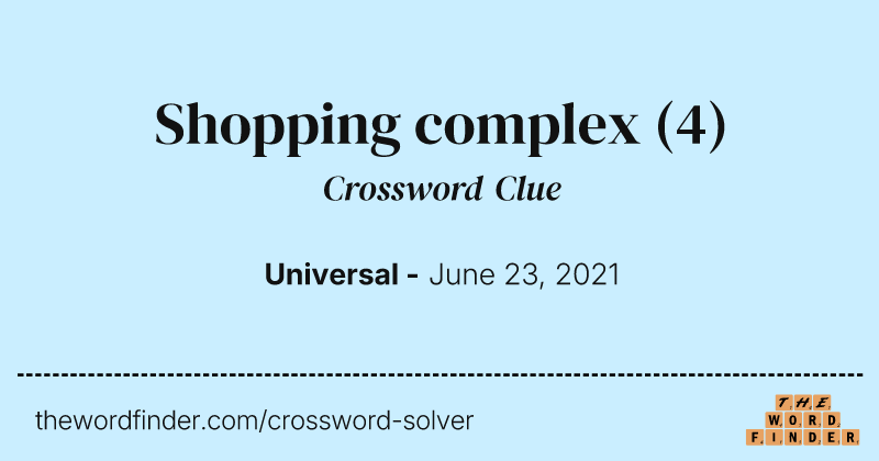 Shopping complex crossword clue image