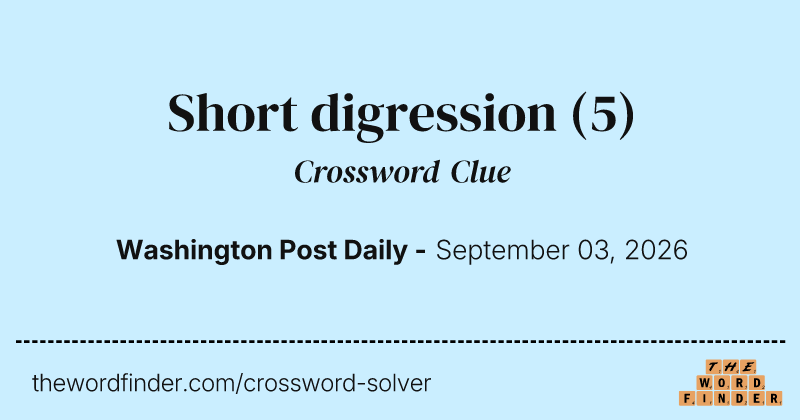 Short digression crossword clue image