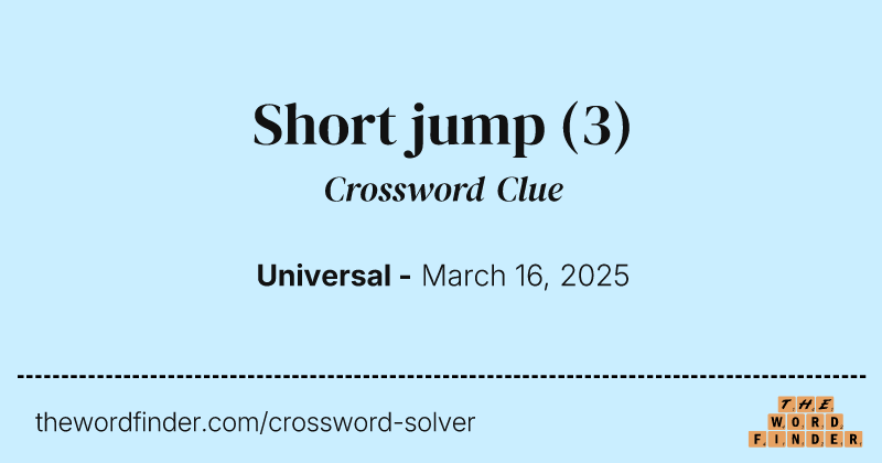 Short jump crossword clue image
