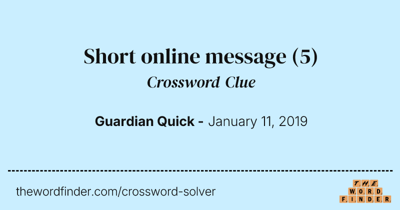 Short online message crossword clue image