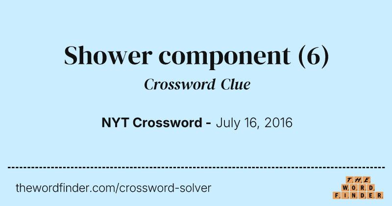 Shower component crossword clue image