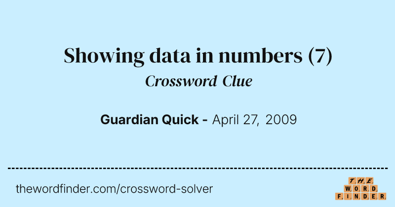 Showing data in numbers crossword clue image