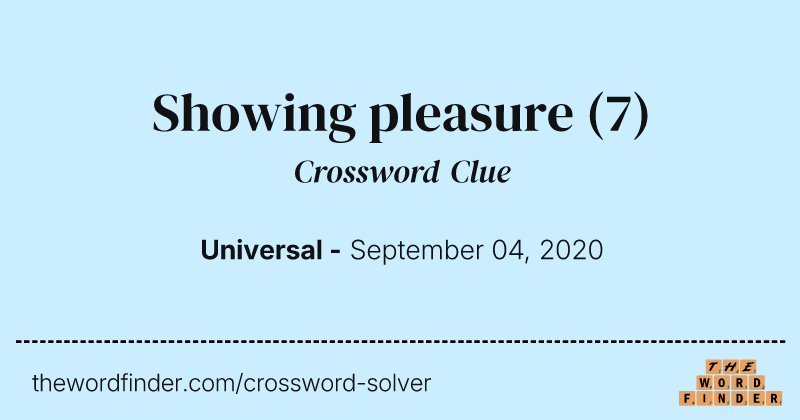 Showing pleasure crossword clue image