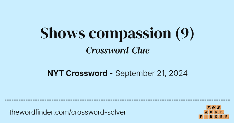 Shows compassion crossword clue image