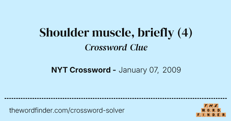 Shoulder muscle, briefly crossword clue image