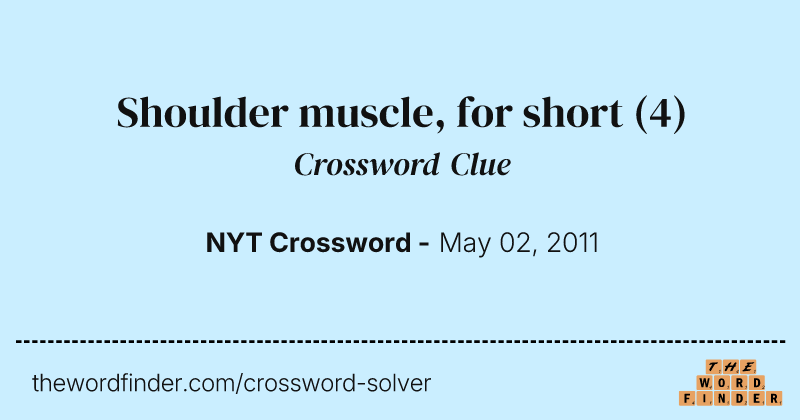 Shoulder muscle, for short crossword clue image