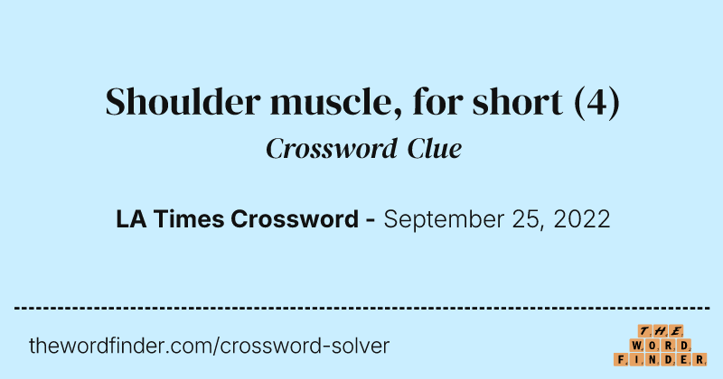 Shoulder muscle, for short crossword clue image