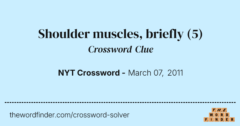 Shoulder muscles, briefly crossword clue image