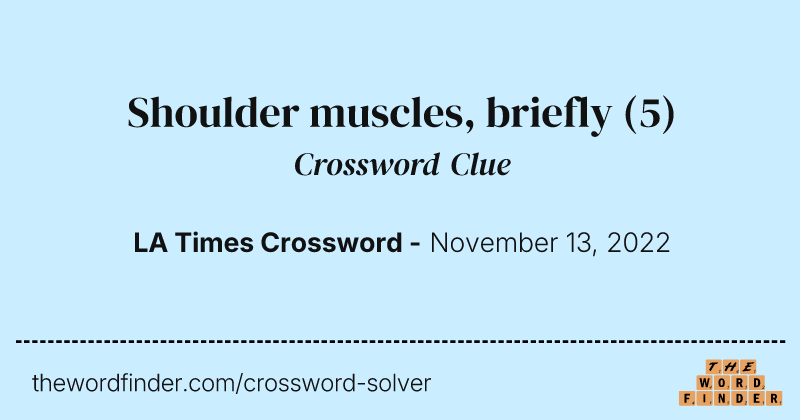 Shoulder muscles, briefly crossword clue image