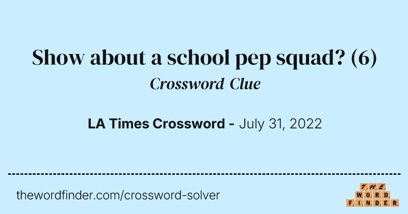 Show about a school pep squad? crossword clue image