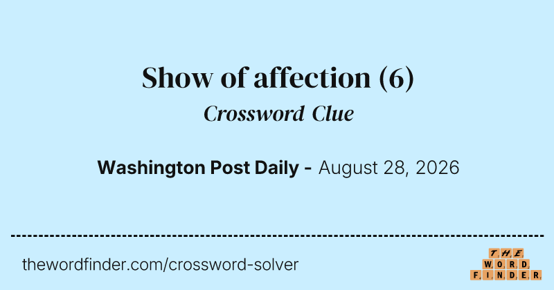 Show of affection crossword clue image