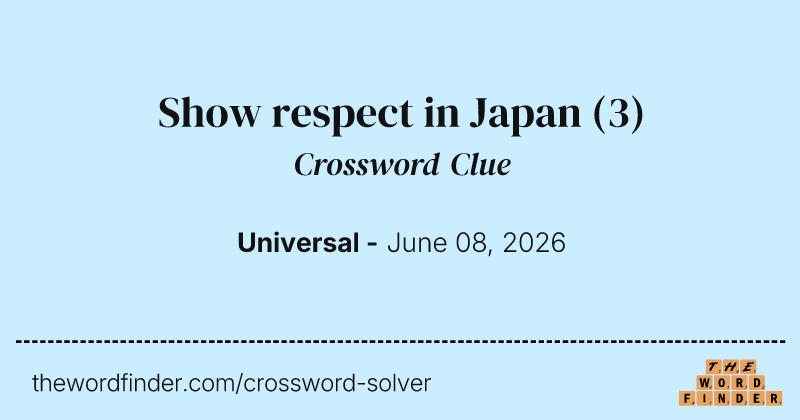 Show respect in Japan crossword clue image