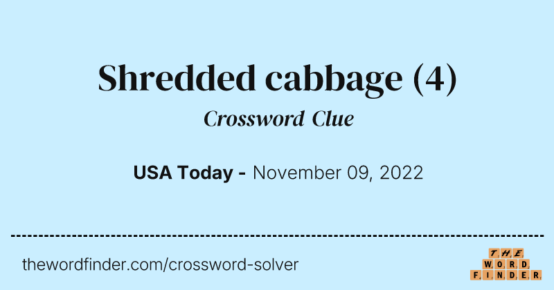 Shredded cabbage crossword clue image
