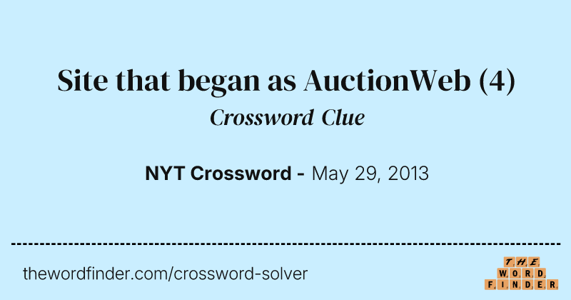 Site that began as AuctionWeb crossword clue image