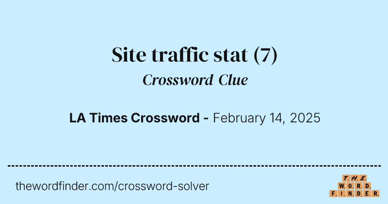 Site traffic stat crossword clue image