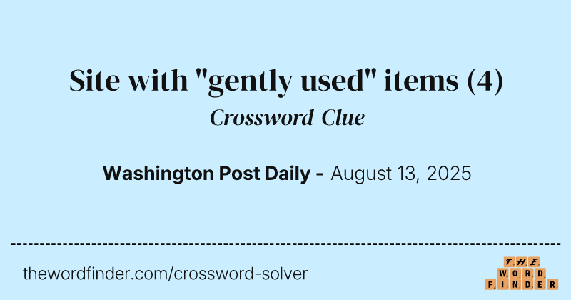 Site with "gently used" items crossword clue image