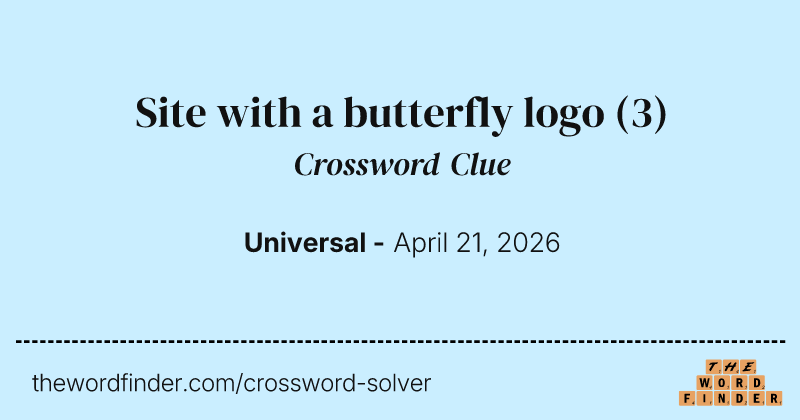 Site with a butterfly logo crossword clue image