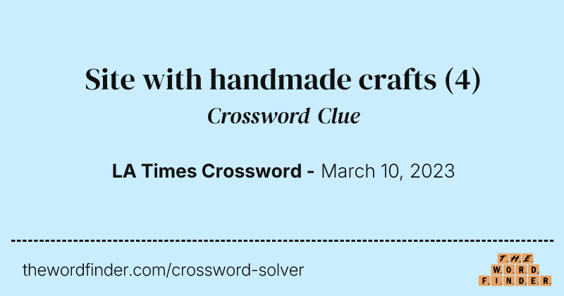 Site with handmade crafts crossword clue image