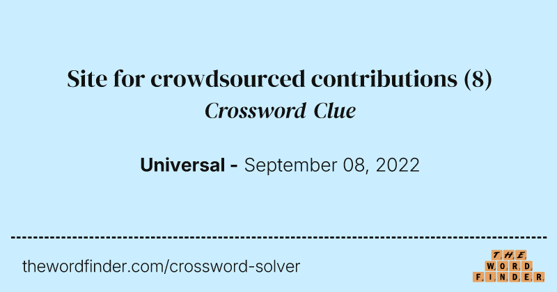 Site for crowdsourced contributions crossword clue image