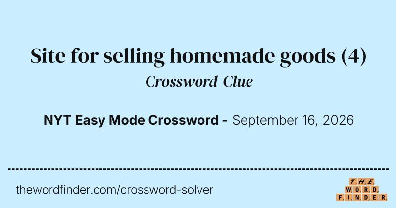 Site for selling homemade goods crossword clue image