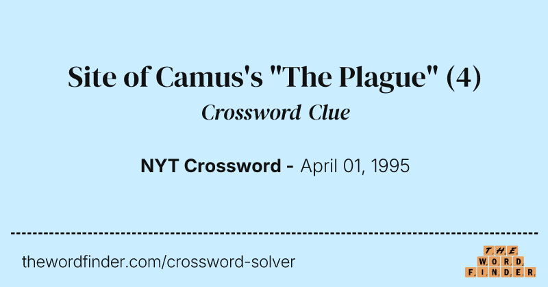 Site of Camus's "The Plague" crossword clue image