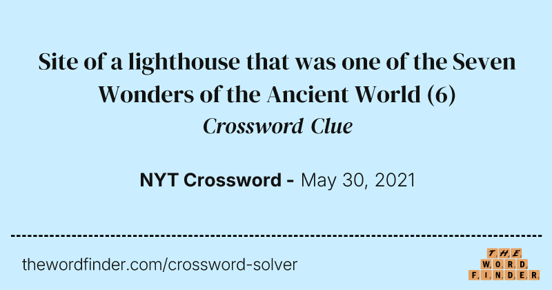 Site of a lighthouse that was one of the Seven Wonders of the Ancient World crossword clue image