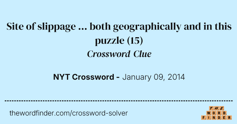 Site of slippage ... both geographically and in this puzzle crossword clue image