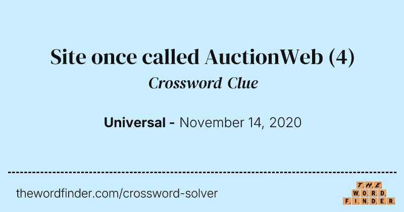 Site once called AuctionWeb crossword clue image