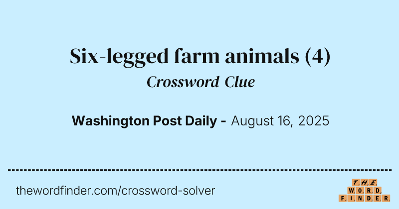 Six-legged farm animals crossword clue image