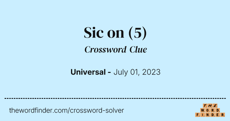 Sic on crossword clue image
