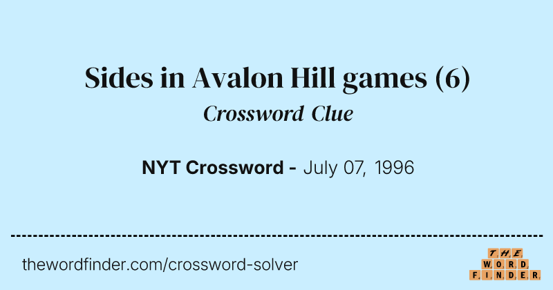 Sides in Avalon Hill games crossword clue image