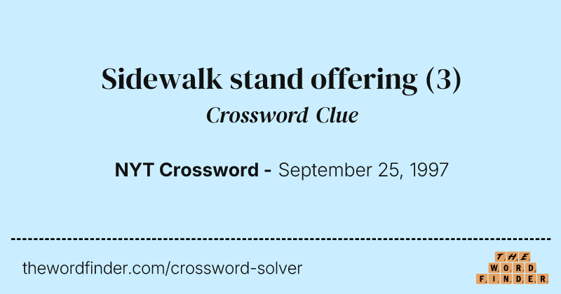 Sidewalk stand offering crossword clue image