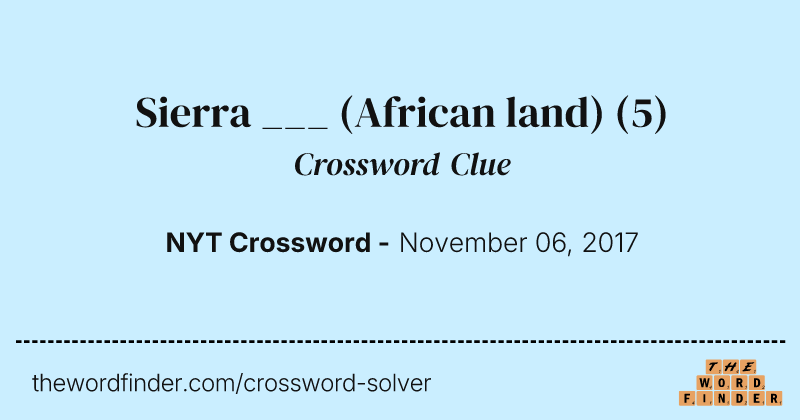 Sierra ___ (African land) crossword clue image