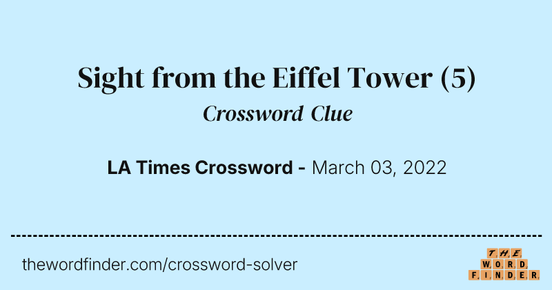 Sight from the Eiffel Tower crossword clue image