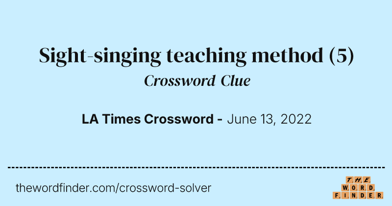 Sight-singing teaching method crossword clue image