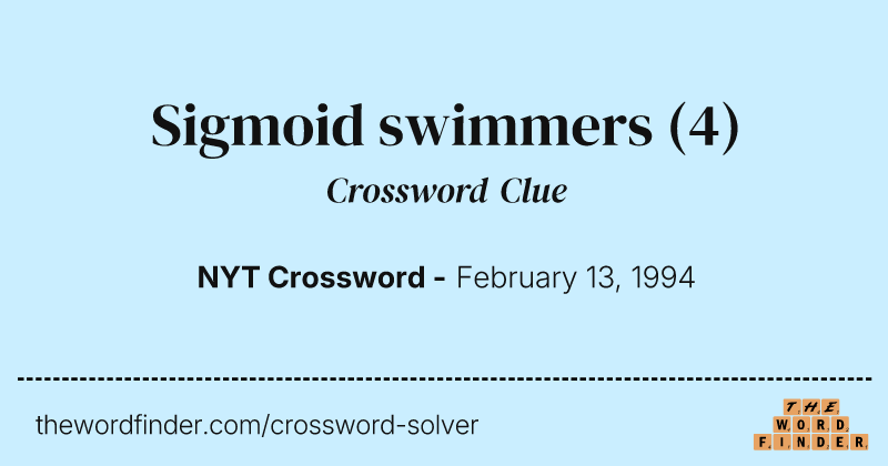 Sigmoid swimmers crossword clue image
