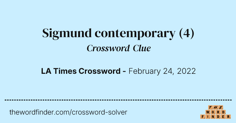 Sigmund contemporary crossword clue image