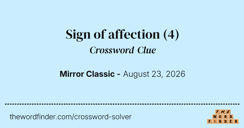 Sign of affection crossword clue image