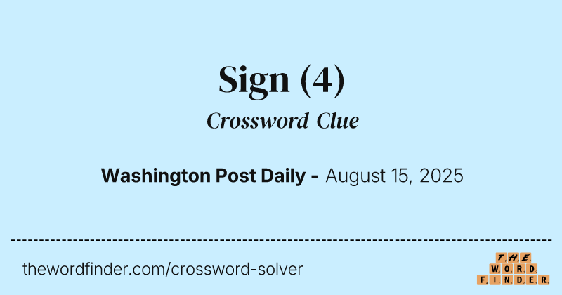 Sign crossword clue image