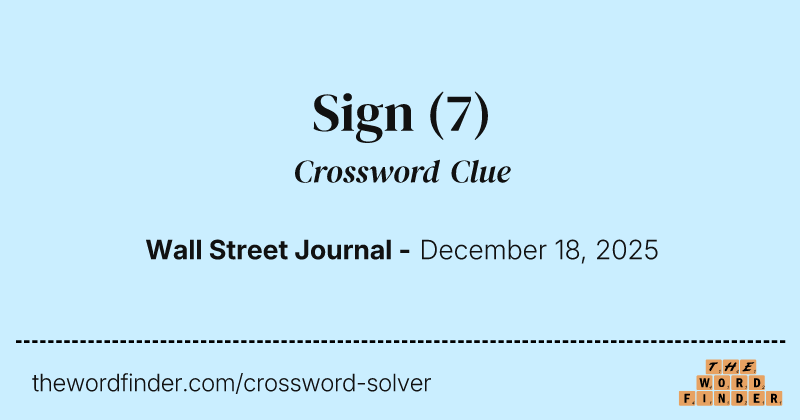Sign crossword clue image