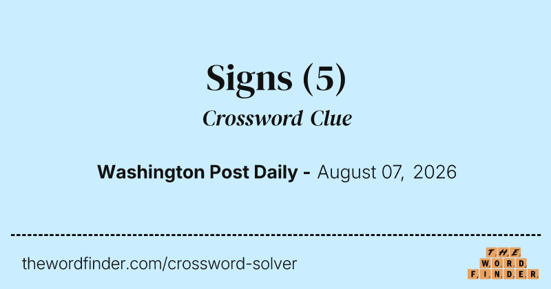 Signs crossword clue image