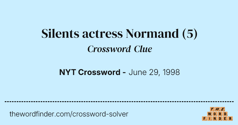 Silents actress Normand crossword clue image