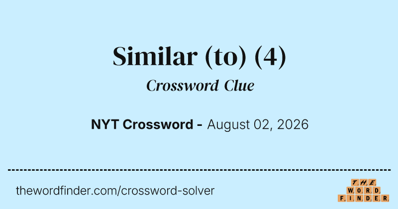 Similar (to) crossword clue image