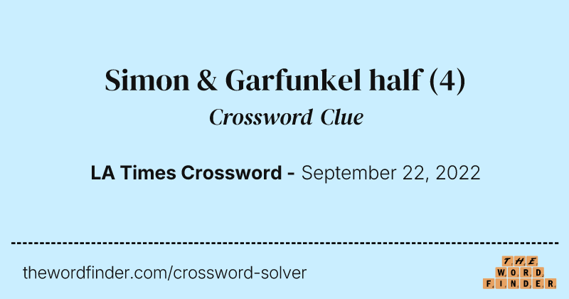 Simon & Garfunkel half crossword clue image