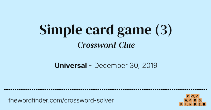 Simple card game crossword clue image