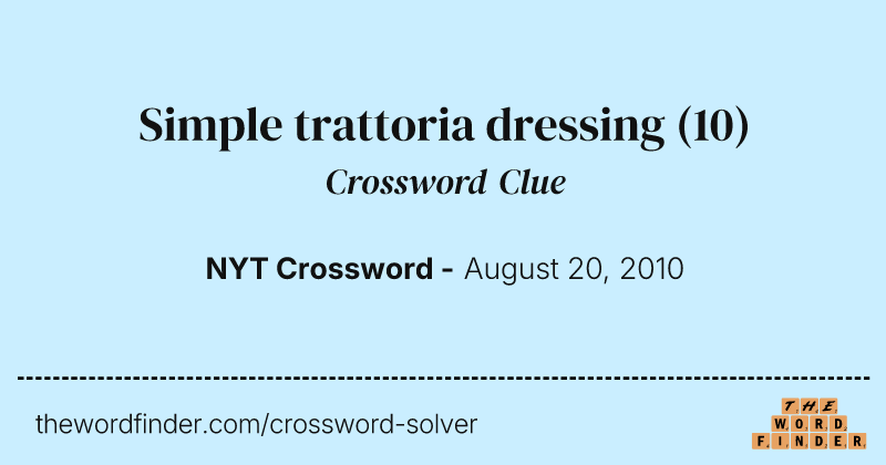 Simple trattoria dressing crossword clue image