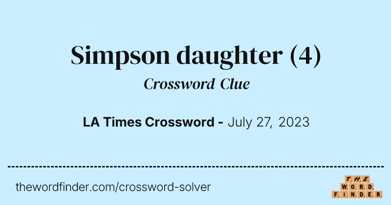 Simpson daughter crossword clue image