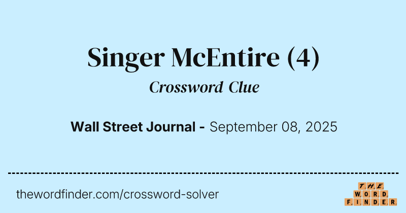Singer McEntire crossword clue image